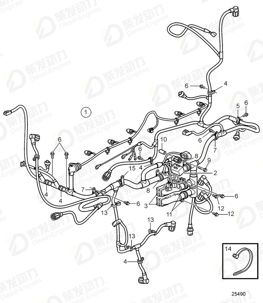 VOLVO Cable harness 21926381 Drawing